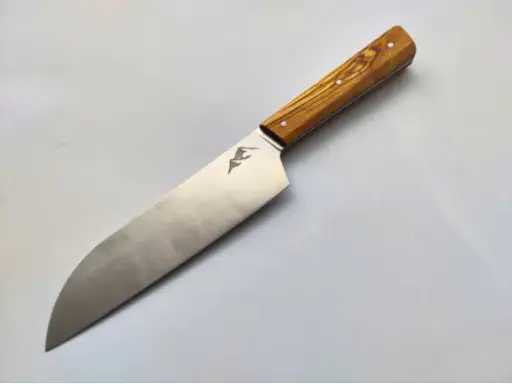 Couteau Santoku - manche massif en olivier